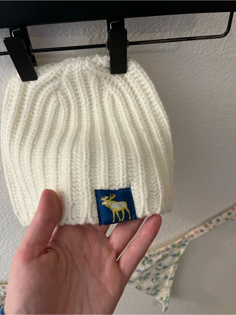 Abercrombie & Fitch Y2K White Logo Beanie